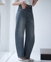 ヴィンテージ加工バレルレッグデニムsdp0287 ブルー