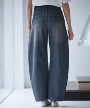 ヴィンテージ加工バレルレッグデニムsdp0287 ブルー