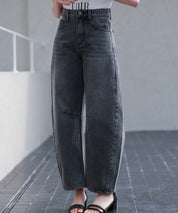 ヴィンテージ加工バレルレッグデニムsdp0287 チャコール