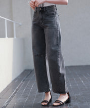 ヴィンテージ加工バレルレッグデニムsdp0287 チャコール