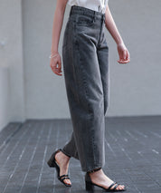 ヴィンテージ加工バレルレッグデニムsdp0287 チャコール