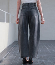 ヴィンテージ加工バレルレッグデニムsdp0287 チャコール