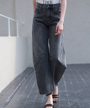 ヴィンテージ加工バレルレッグデニムsdp0287 チャコール