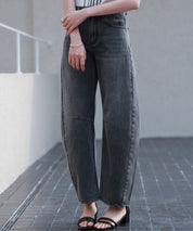 ヴィンテージ加工バレルレッグデニムsdp0287 チャコール