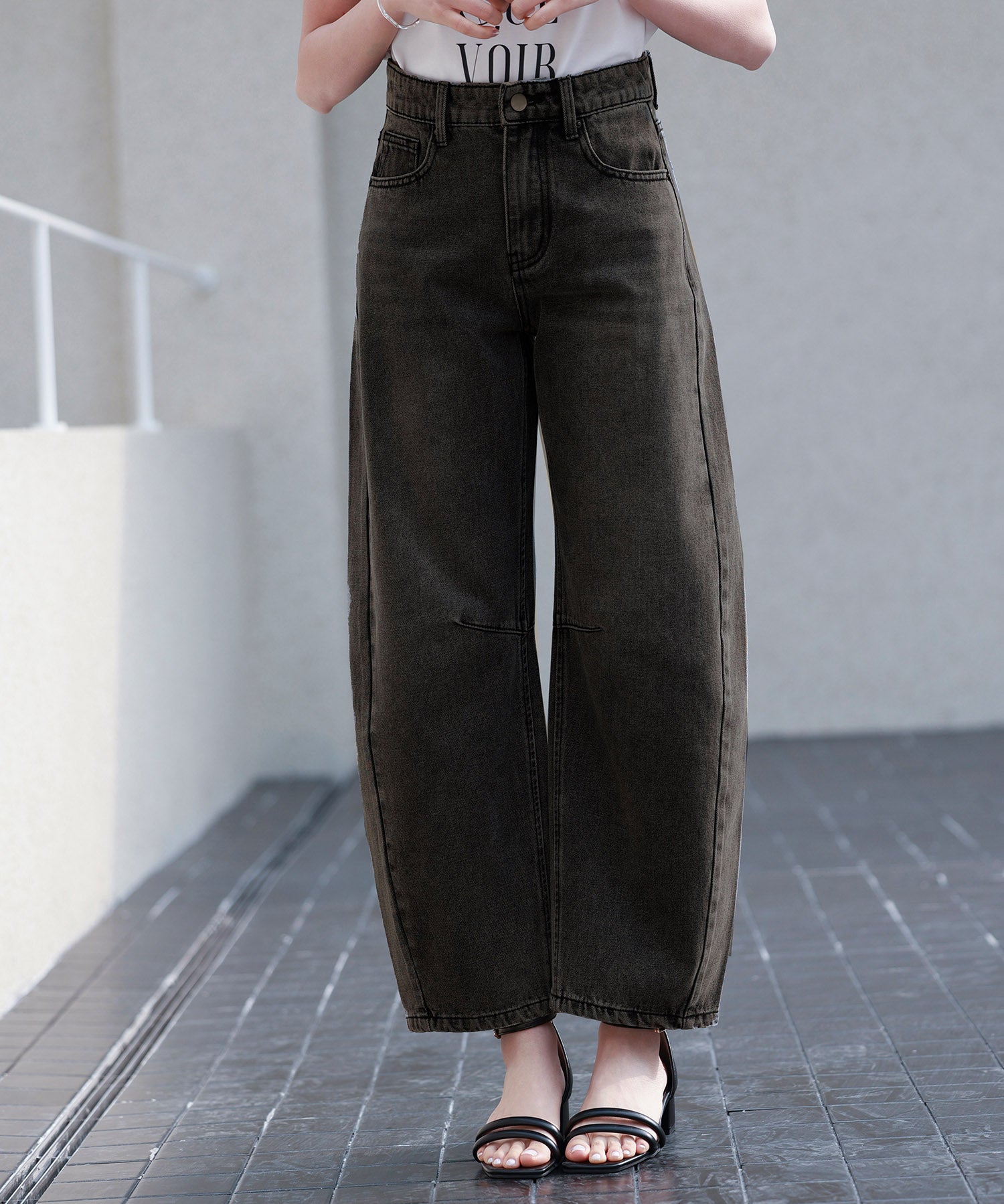 ヴィンテージ加工バレルレッグデニムsdp0287-102-8