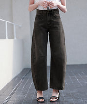 ヴィンテージ加工バレルレッグデニムsdp0287 ブラック