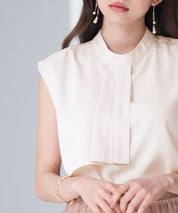 アシメトリーボウタイ風ブラウスsdp0289 ピンクベージュ