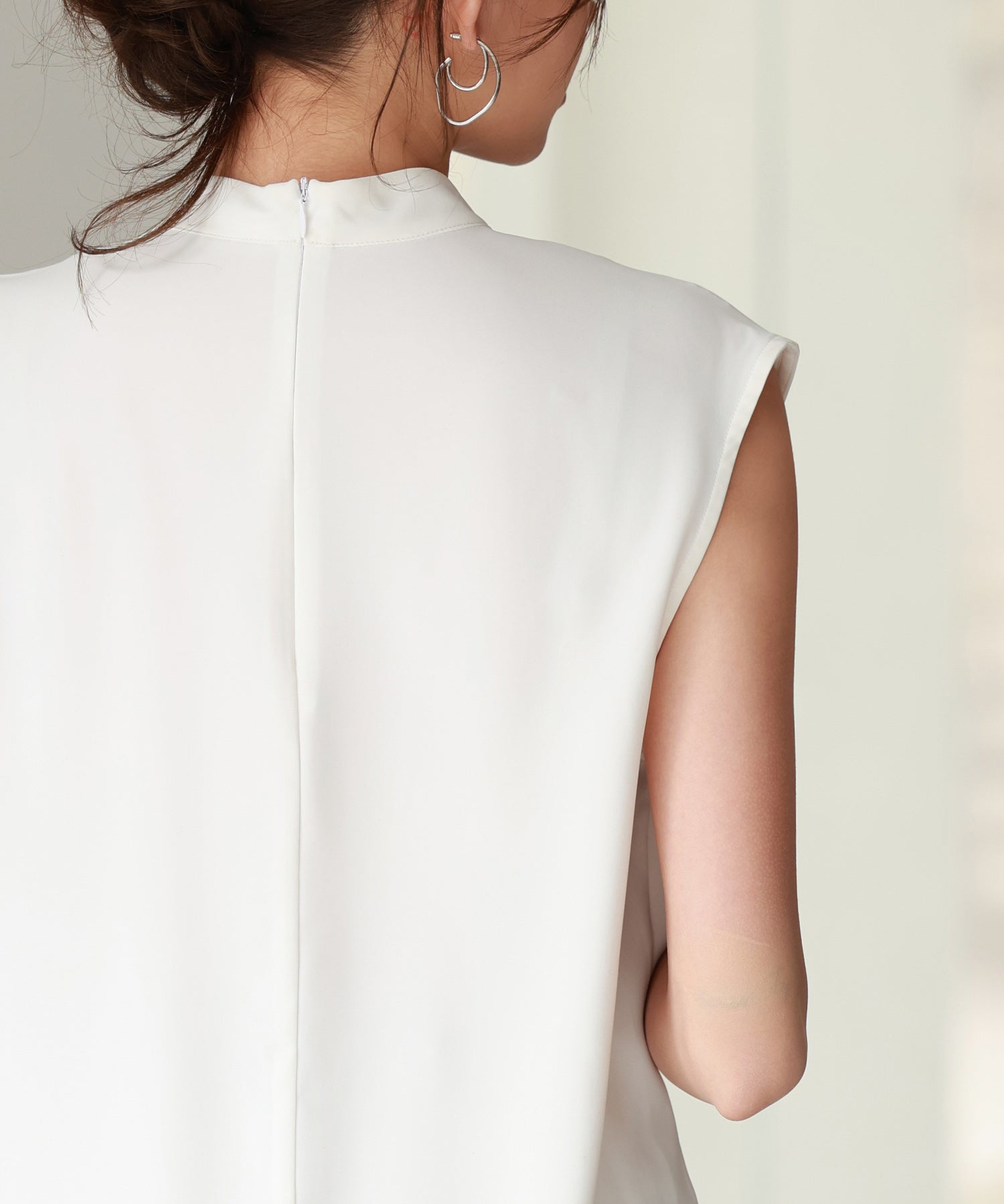 アシメトリーボウタイ風ブラウスsdp0289 ホワイト