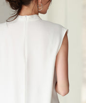 アシメトリーボウタイ風ブラウスsdp0289 ホワイト