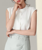 アシメトリーボウタイ風ブラウスsdp0289 ホワイト