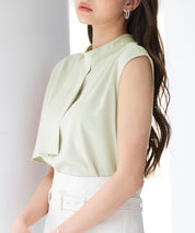 アシメトリーボウタイ風ブラウスsdp0289 ライトグリーン