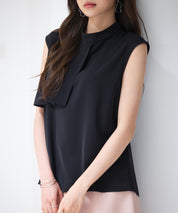アシメトリーボウタイ風ブラウスsdp0289 ブラック
