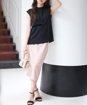 アシメトリーボウタイ風ブラウスsdp0289 ブラック