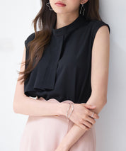アシメトリーボウタイ風ブラウスsdp0289 ブラック