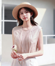 チュール素材ノースリーブブラウスsdp0290 ピンク