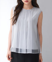 チュール素材ノースリーブブラウスsdp0290-102-3