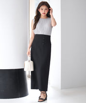 チュール素材ノースリーブブラウスsdp0290 ライトグレー