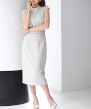 スカラップハイウエストスカートsdp0291 ベージュ