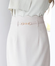 スカラップハイウエストスカートsdp0291 ベージュ