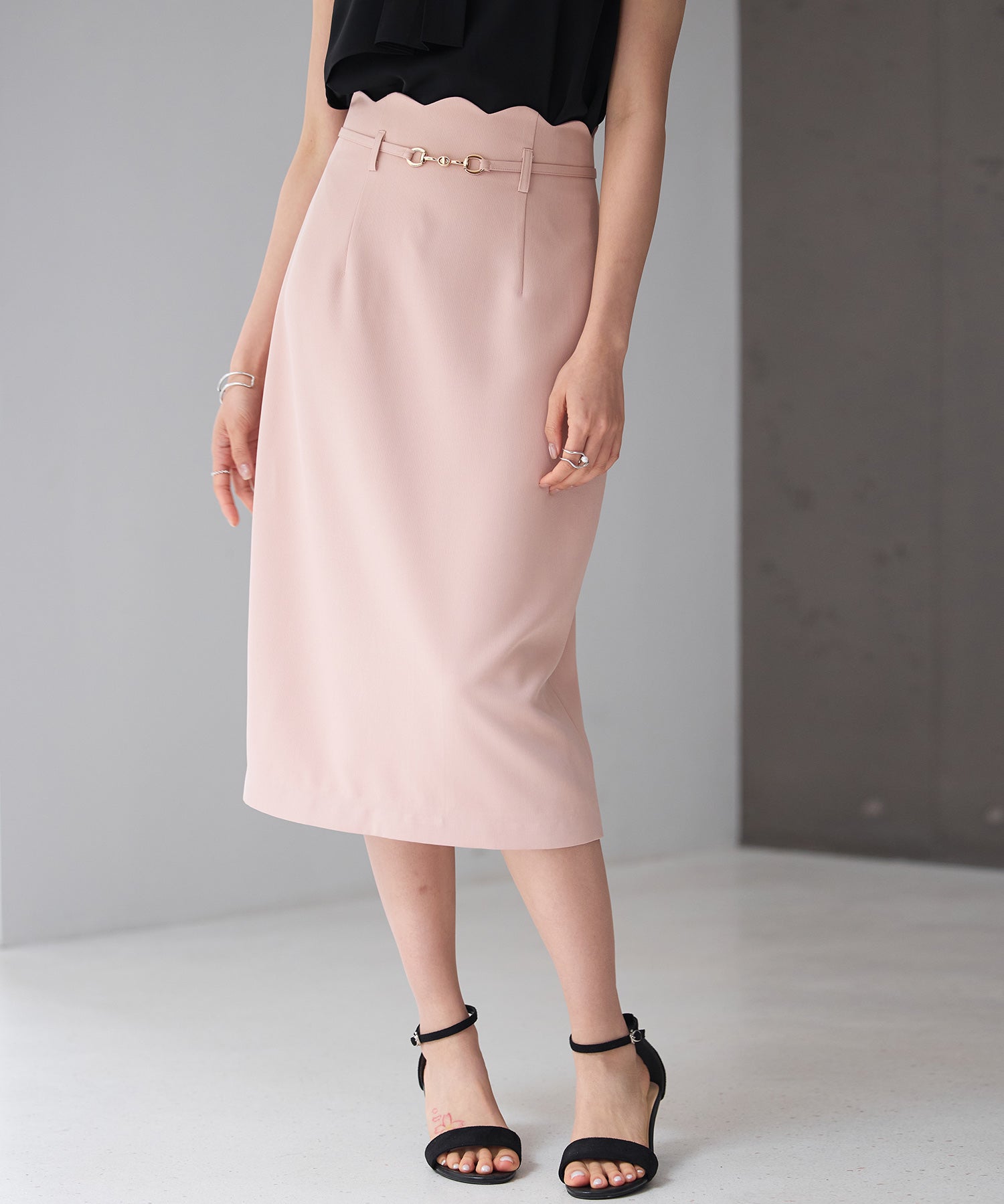 スカラップハイウエストスカートsdp0291 ピンク