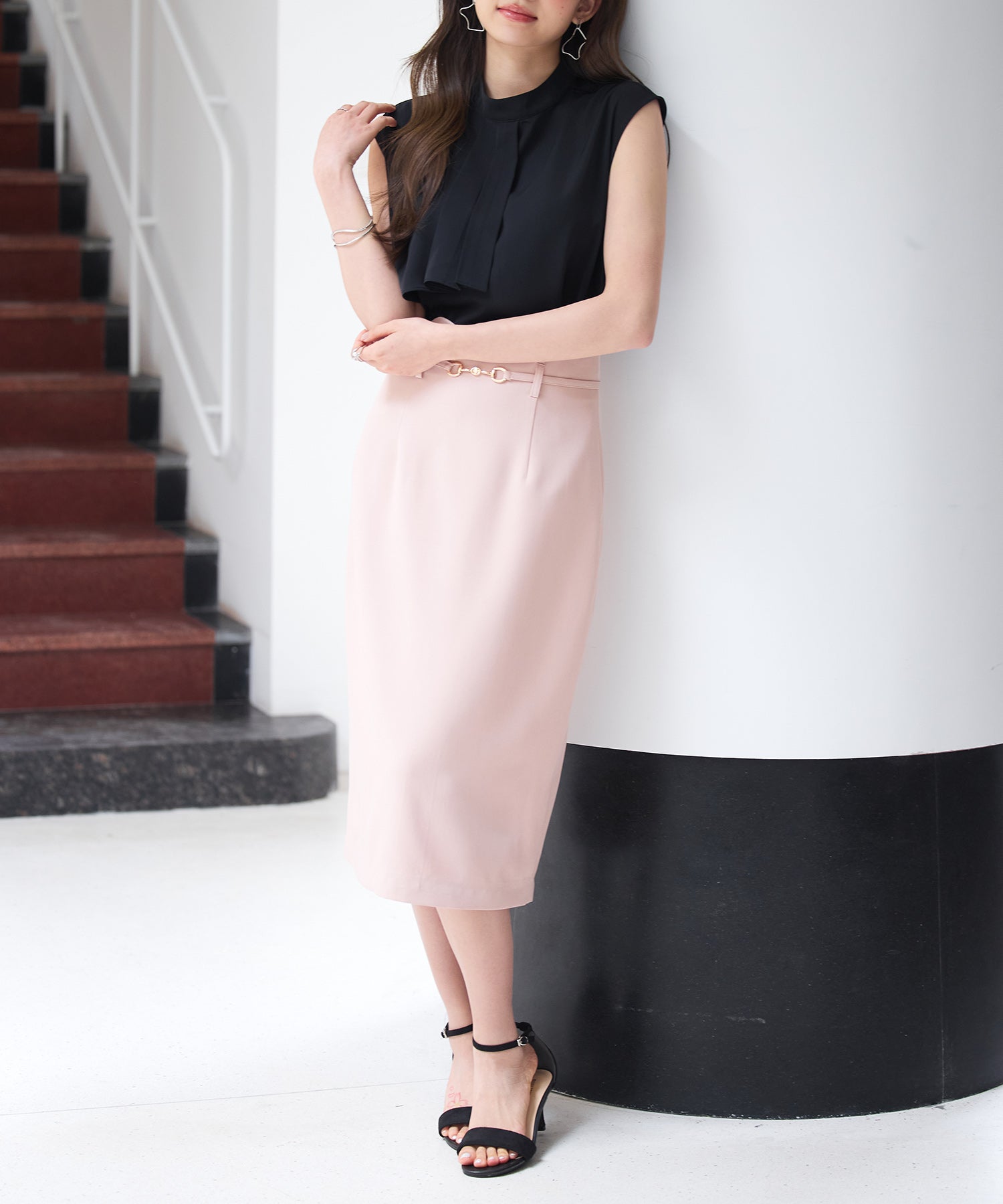 スカラップハイウエストスカートsdp0291 ピンク