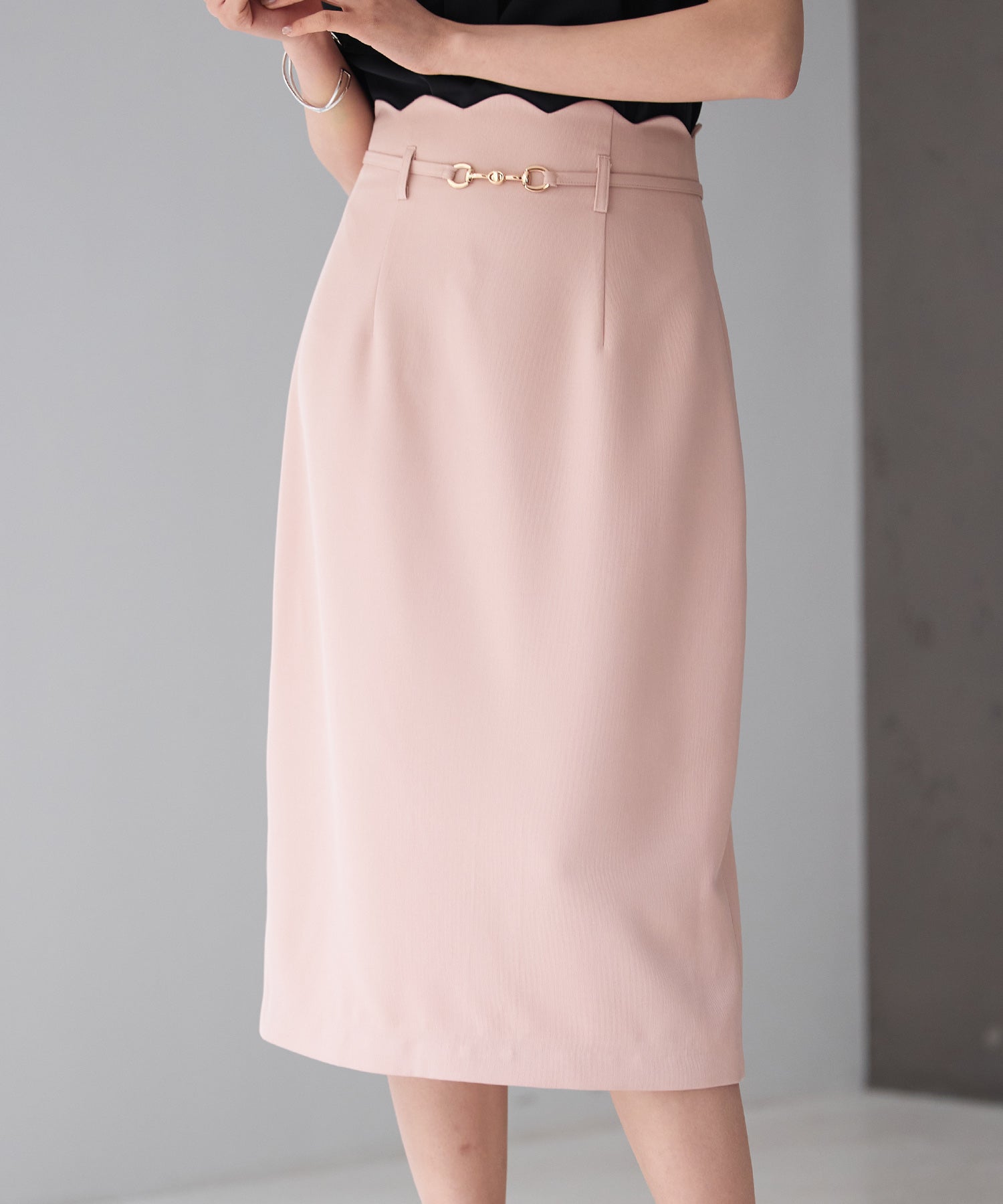 スカラップハイウエストスカートsdp0291 ピンク