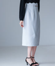 スカラップハイウエストスカートsdp0291 ブルーグレー