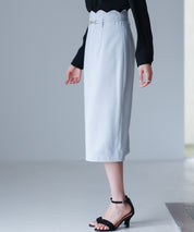 スカラップハイウエストスカートsdp0291 ブルーグレー