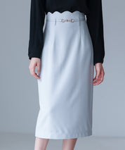 スカラップハイウエストスカートsdp0291 ブルーグレー