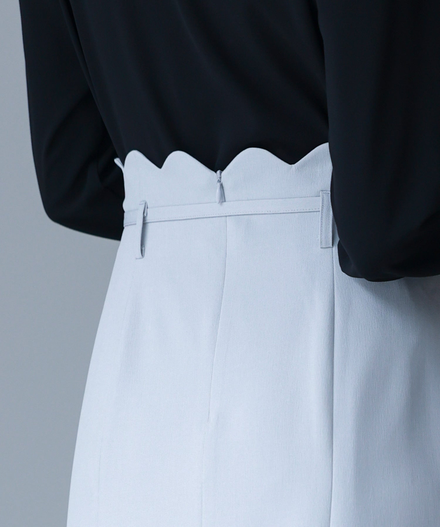 スカラップハイウエストスカートsdp0291 ブルーグレー