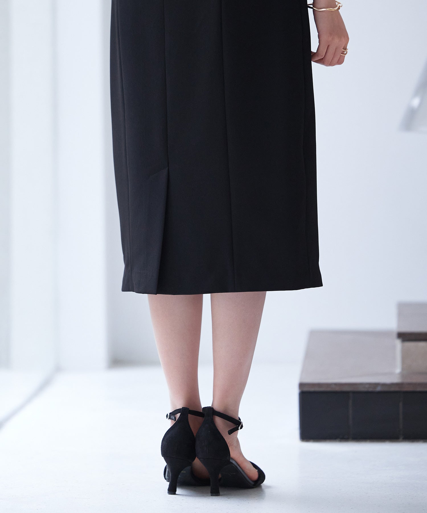 スカラップハイウエストスカートsdp0291 ブラック