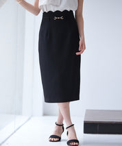 スカラップハイウエストスカートsdp0291 ブラック