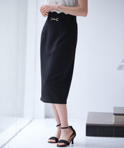 スカラップハイウエストスカートsdp0291 ブラック