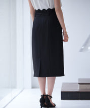 スカラップハイウエストスカートsdp0291 ブラック