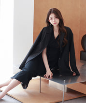 深めVネックカットソーワンピースsdp0292 ブラック