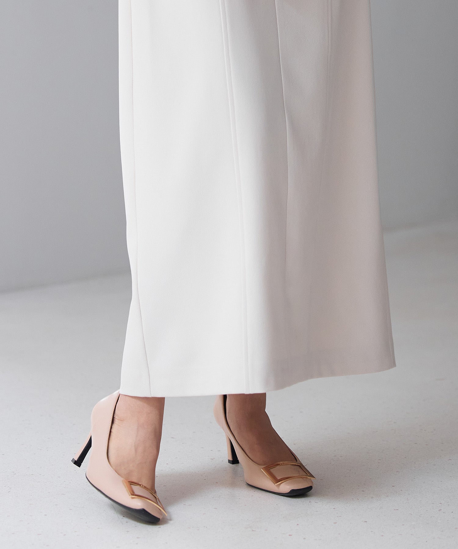 フロントボタンハイウエストスカートsdp0293 ライトベージュ