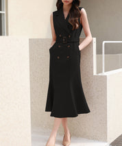 ノースリーブマーメイドトレンチ風ワンピースsdp0294-102-8