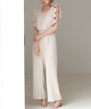 可愛さ満点フリルオールインワンsdp0295 ベージュ