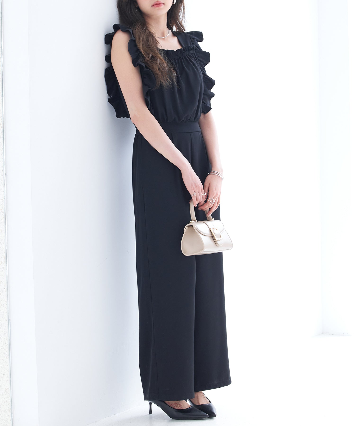 可愛さ満点フリルオールインワンsdp0295 ブラック