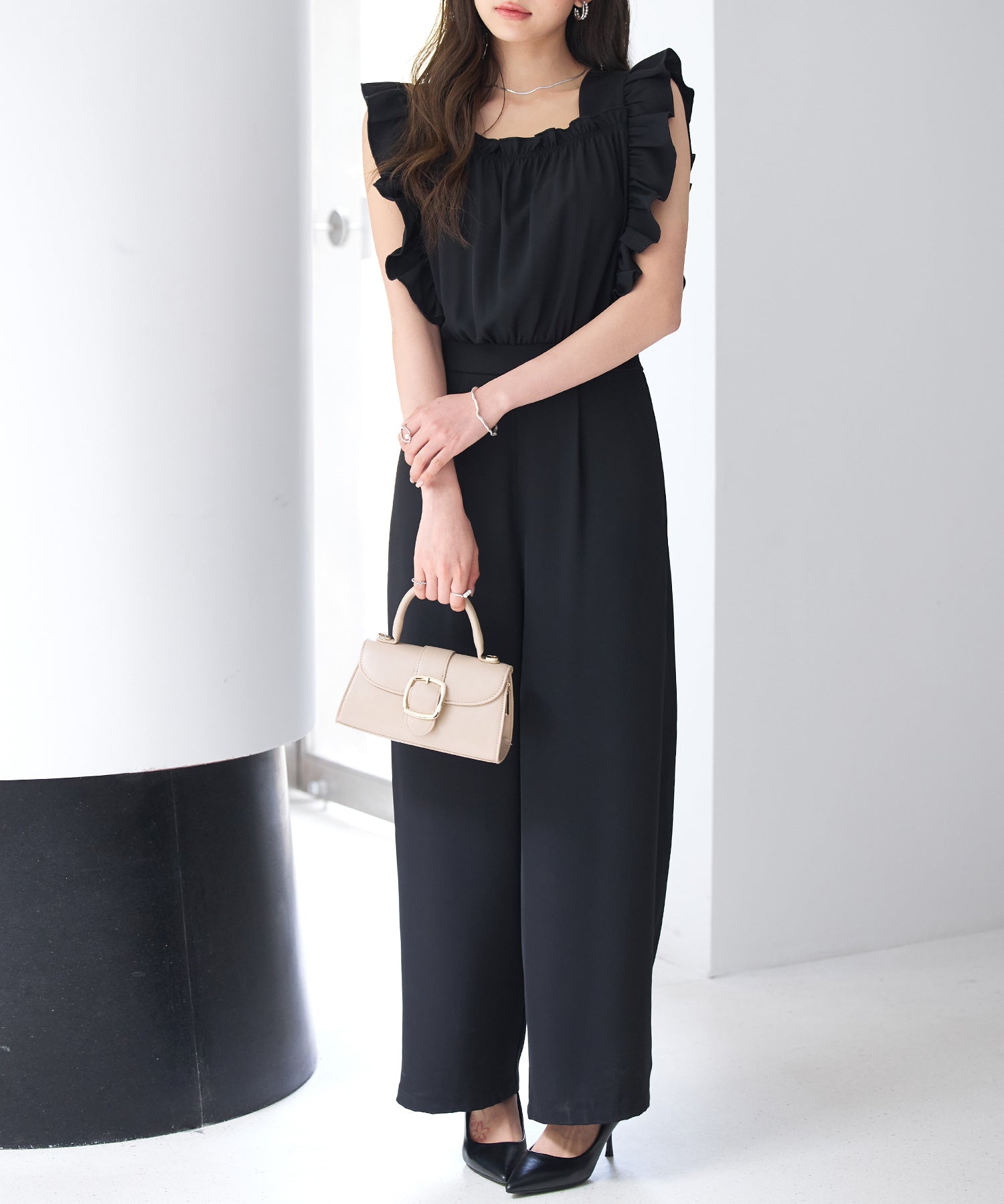 可愛さ満点フリルオールインワンsdp0295 ブラック