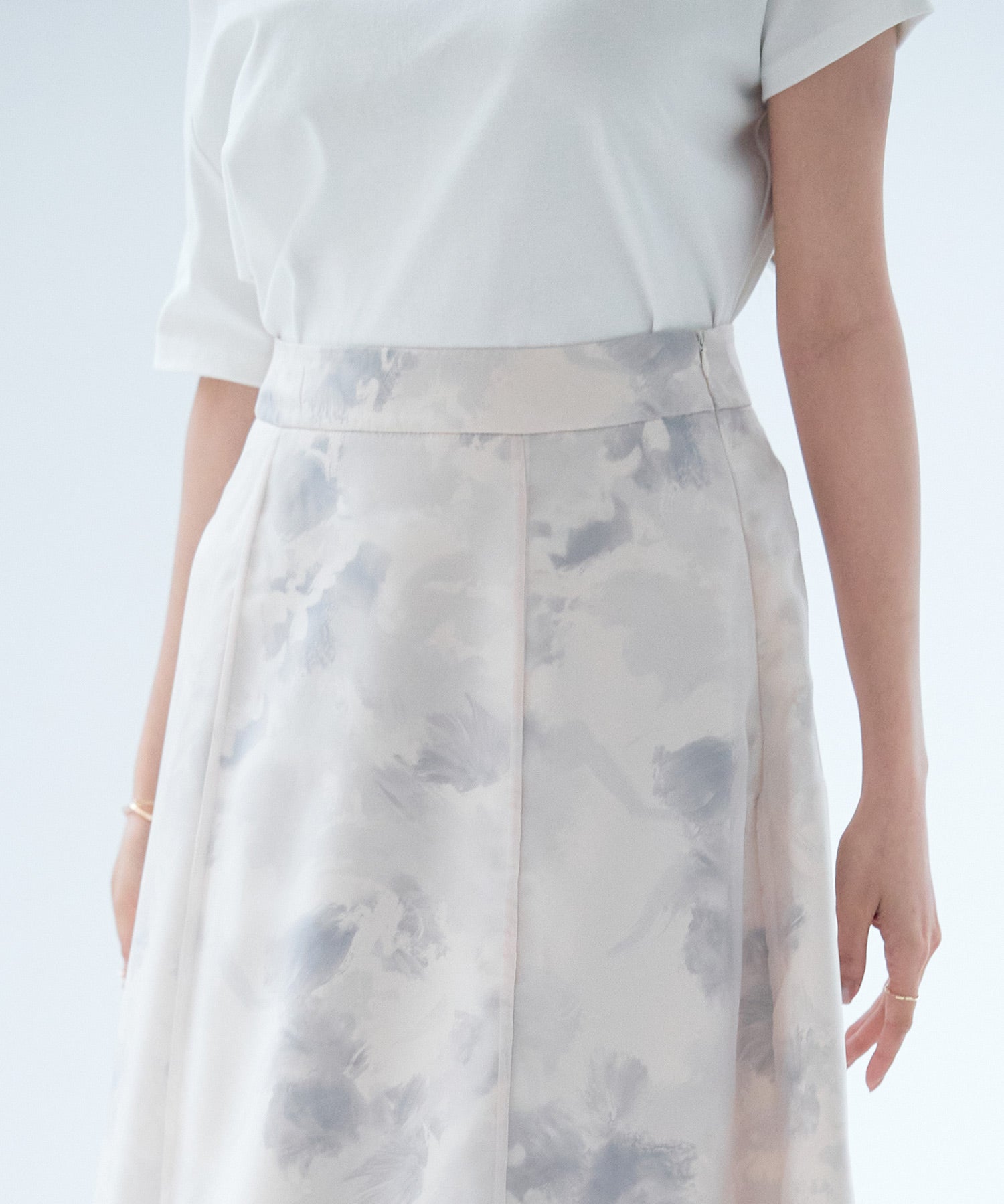 シアー花柄ハイウエストスカートsdp0296 ラベンダー