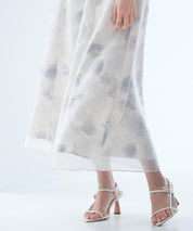 シアー花柄ハイウエストスカートsdp0296 ラベンダー