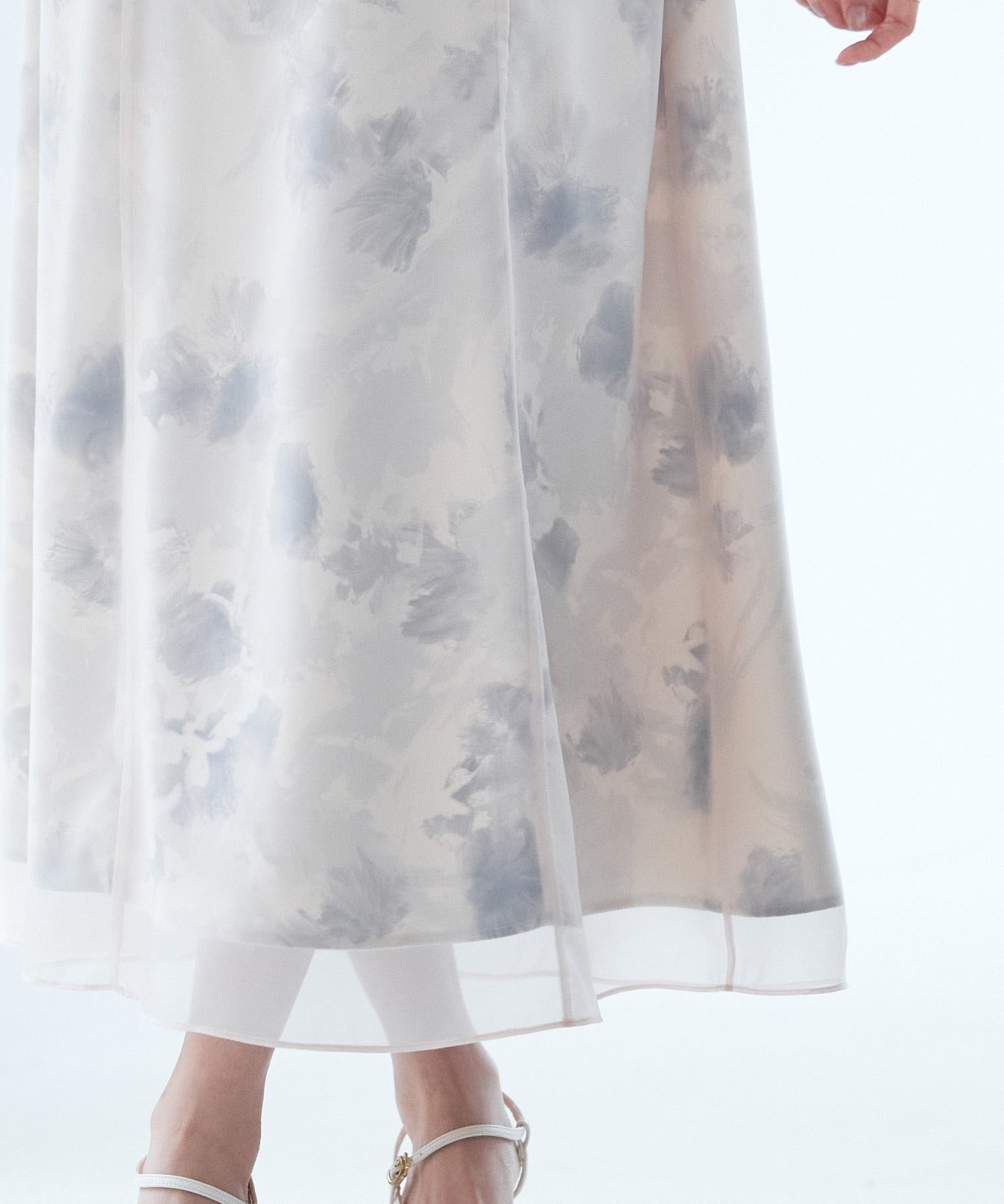 シアー花柄ハイウエストスカートsdp0296 ラベンダー