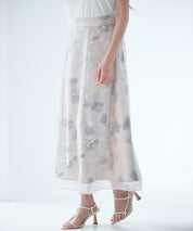 シアー花柄ハイウエストスカートsdp0296 ラベンダー