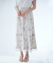 シアー花柄ハイウエストスカートsdp0296 ラベンダー