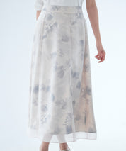 シアー花柄ハイウエストスカートsdp0296 ラベンダー