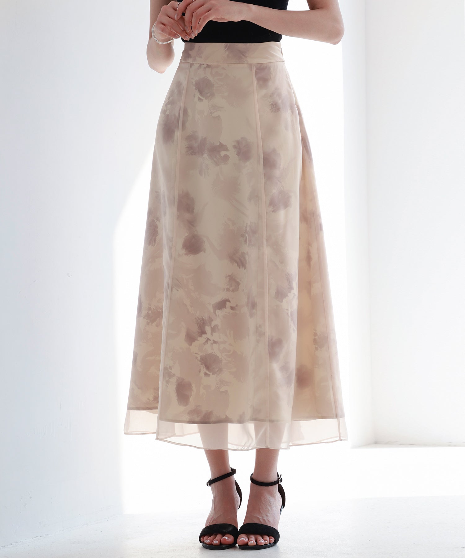 シアー花柄ハイウエストスカートsdp0296-102-26