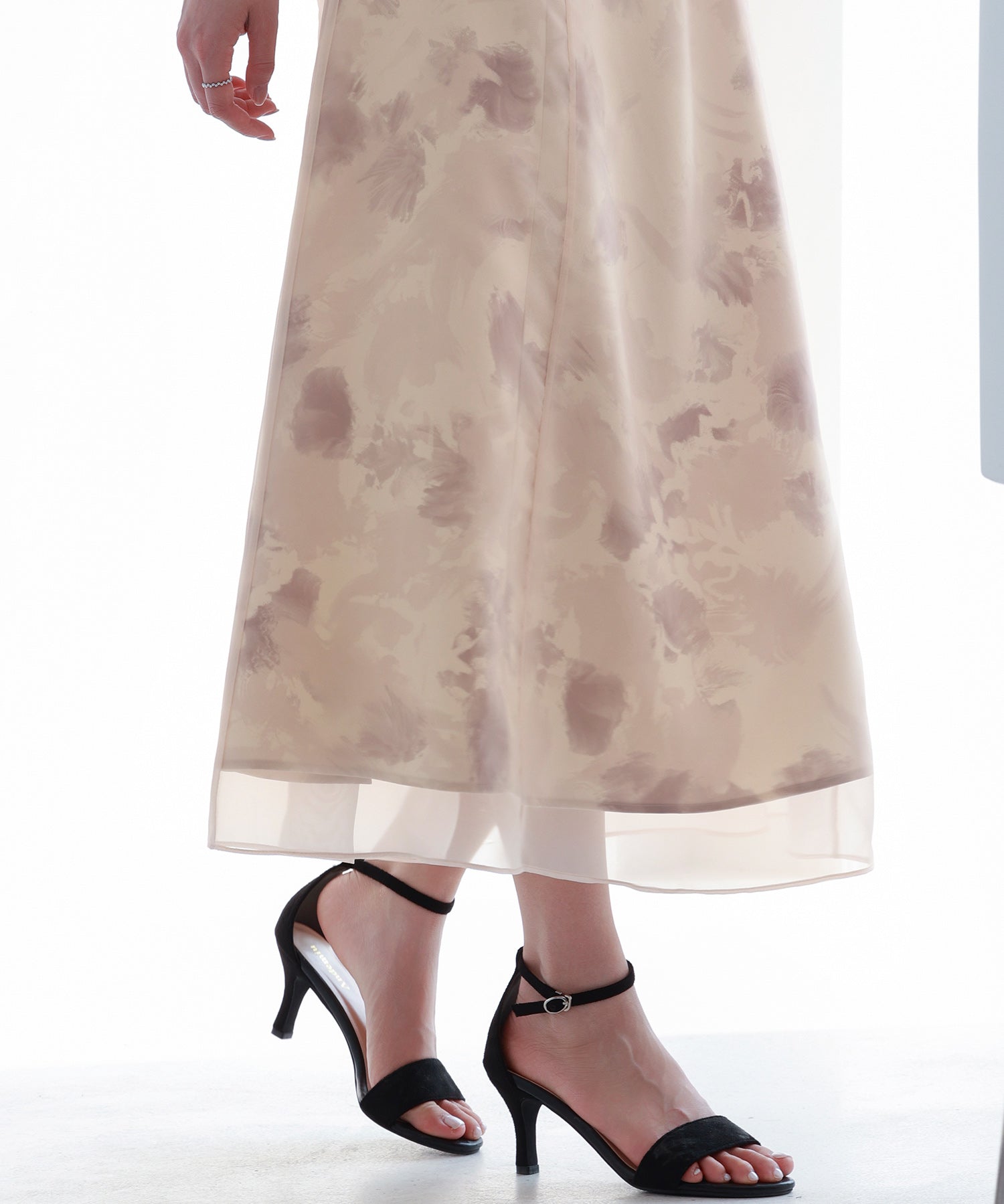 シアー花柄ハイウエストスカートsdp0296 ピンク