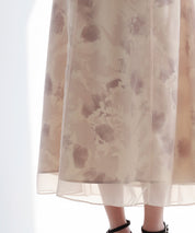 シアー花柄ハイウエストスカートsdp0296 ピンク