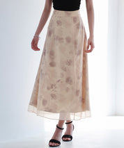 シアー花柄ハイウエストスカートsdp0296 ピンク